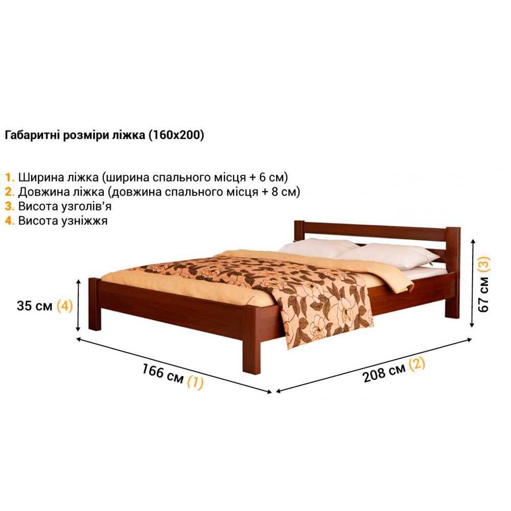 Ліжко односпальне/двоспальне "РЕНАТА"
