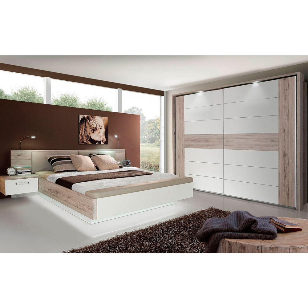 Комод RONDINO дуб пісочний/білий глянець