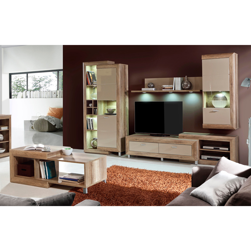 Тумба ТВ GENETIC дуб античний/беж глянець