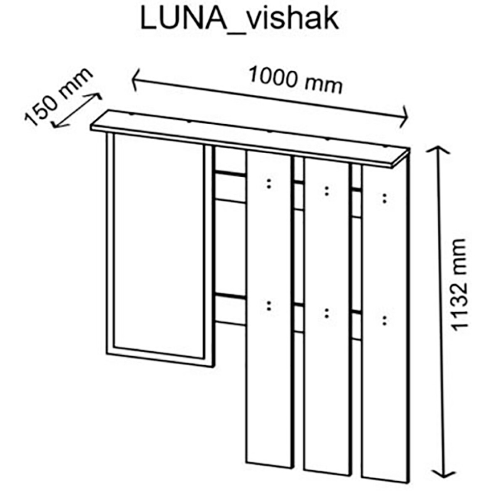 Вішак з дзеркалом LUNA